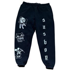 Sus Boy Black Grsphic Sweatpants Joggers Small Lil Peep
